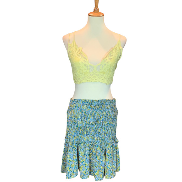 Free People Festival Fairycore Lace Bralette Strappy Back in Yellow Size Medium - Picture 4 of 5